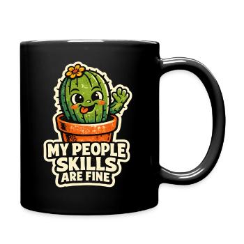Cactus dit mes compétences relationnelles - Mug uni - noir - Droite