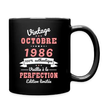 Anniversaire 40 ans - Vintage - Octobre 1986 - Mug uni - noir - Droite