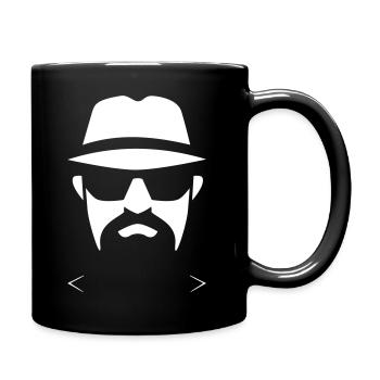 Minimalistischer Fedora Schwarz-Weiß: Linien voller Intrigen - Tasse einfarbig - Schwarz - Rechts