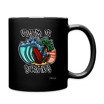 Victime du surf - Mug uni - noir - Droite