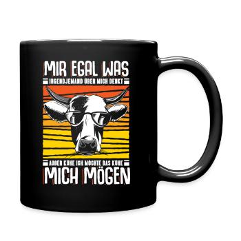 Ich möchte das Kühe mich mögen Landwirt Bauer - Tasse einfarbig - Schwarz - Rechts