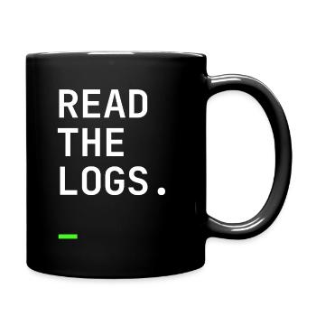 Read The Logs – Sysadmin IT Terminal Design - Tasse einfarbig - Schwarz - Rechts