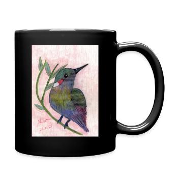 Oiseau - Mug uni - noir - Droite