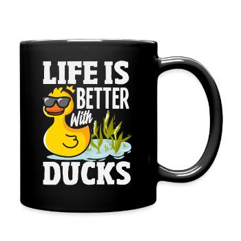 Motifs drôles de canards Citons amoureux de canards - Mug uni - noir - Droite