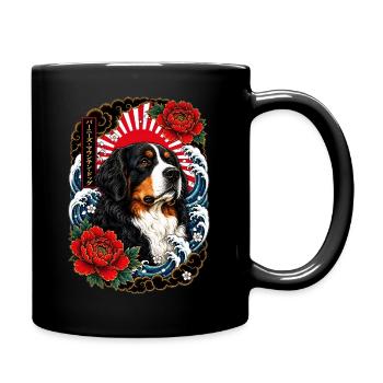 Berner Sennenhund im Japan Tattoo Stil - Tasse einfarbig - Schwarz - Rechts