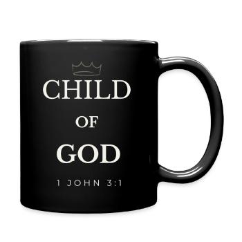 Child of God Crown John 3:1 - Full Colour Mug - black - Right