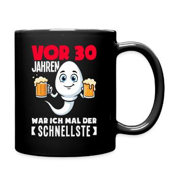 Vor 30 Jahren Der Schnellste - Tasse einfarbig - Schwarz - Rechts