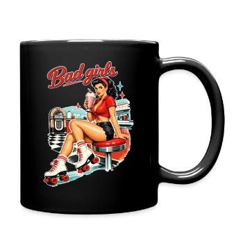 Retro Pin-Up Girl: Bad Girls 50s Diner Style - Full Colour Mug - black - Right