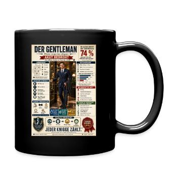 Der Gentleman – akut bedroht - Tasse einfarbig - Schwarz - Rechts