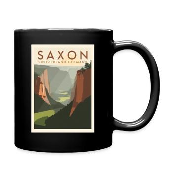 Saxon Switzerland | Vintage National Park - Tasse einfarbig - Schwarz - Rechts