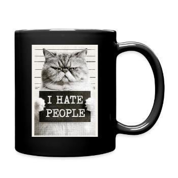 GrimmigerKater I HATE PEOPLE - Full Colour Mug - black - Right