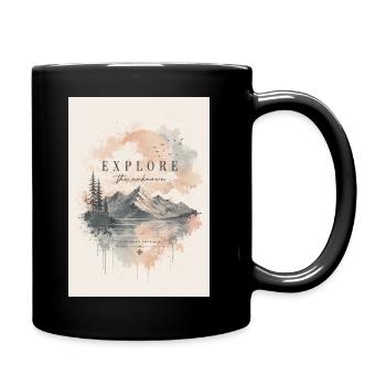 Explore the Unknown Berglandschaft - Tasse einfarbig - Schwarz - Rechts