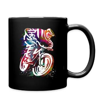 Colorful motorcycle ride - Full Colour Mug - black - Right