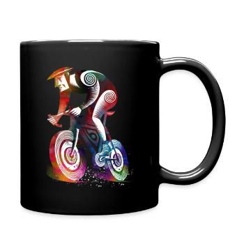 Colorful Cyclist in the Whirlpool - Full Colour Mug - black - Right