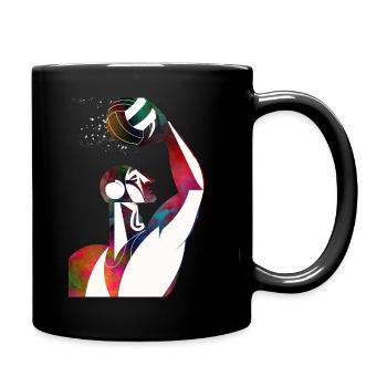 Profile of a water football player - Full Colour Mug - black - Right