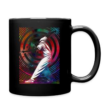 Golfer in a colorful whirlpool - Full Colour Mug - black - Right