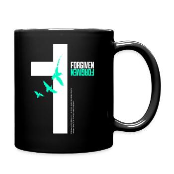 Forgiven Cross & Flying Birds - Tasse einfarbig - Schwarz - Rechts