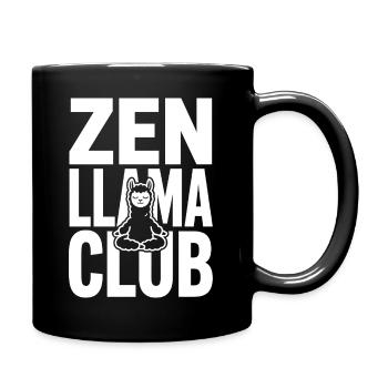 Zen Llama Club – Meditating Lama - Full Colour Mug - black - Right