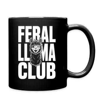 Feral Llama Club wildes Lama - Tasse einfarbig - Schwarz - Rechts