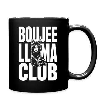 Boujee Llama Club avec sac à main - Mug uni - noir - Droite