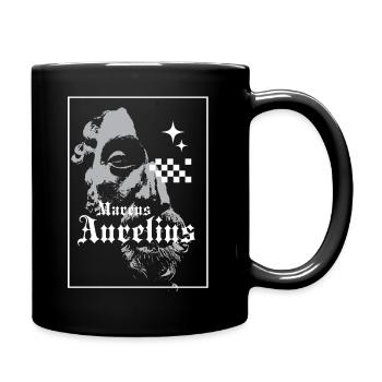 Marcus-Aurelius-Porträt - Tasse einfarbig - Schwarz - Rechts