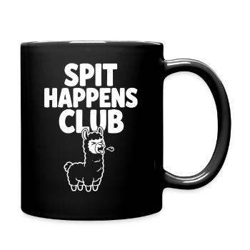 Le club du crachat se fait drôle de lama - Mug uni - noir - Droite