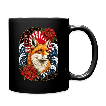 Fuchs im japanischen Irezumi Tattoo Stil - Tasse einfarbig - Schwarz - Rechts