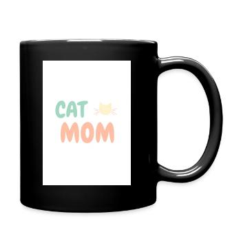 Cat Mom Cat Lover Design - Full Colour Mug - black - Right