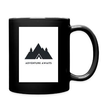 Adventure Awaits Mountains Design - Full Colour Mug - black - Right