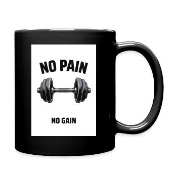 No Pain No Gain Fitness Design - Full Colour Mug - black - Right