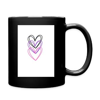 Trois cœurs entrelacés - Mug uni - noir - Droite