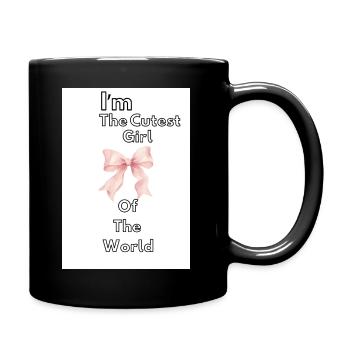 Cutest girl with ribbon - Full Colour Mug - black - Right
