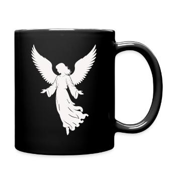 Angel silhouette with wings - Full Colour Mug - black - Right