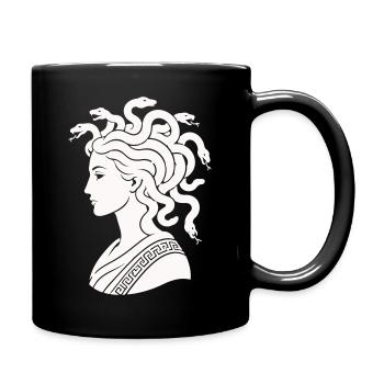 Medusa Kopf mit Schlangen - Tasse einfarbig - Schwarz - Rechts