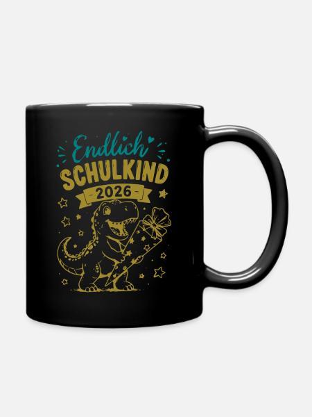 Endlich Schulkind 2026 - Tasse einfarbig - Schwarz