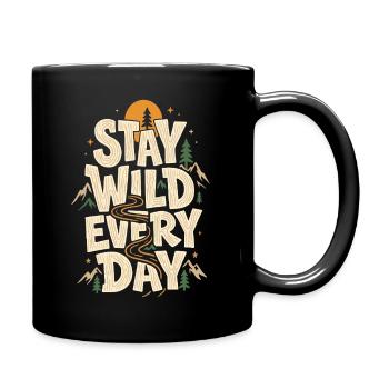 Outdoor Adventure - Stay Wild Everyday - Full Colour Mug - black - Right