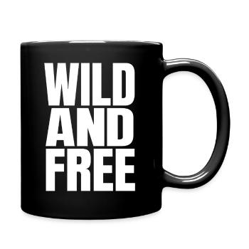 Wild And Free – Modern Statement Typography - Full Colour Mug - black - Right