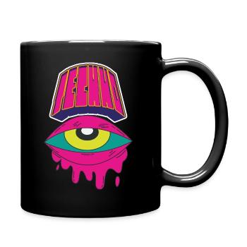 Melting Neon Eye Surreal Artwork - Full Colour Mug - black - Right