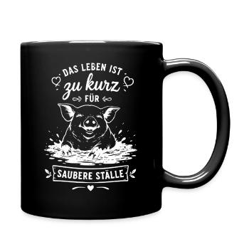 Zu kurz fürs Saubere Ställe - Tasse einfarbig - Schwarz - Rechts