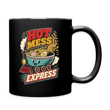 Hot Mess Express Ramen Train - Full Colour Mug - black - Right