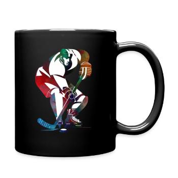 Hockey Sport Art - Full Colour Mug - black - Right