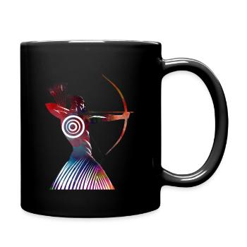 Colorful Shield Archer - Full Colour Mug - black - Right