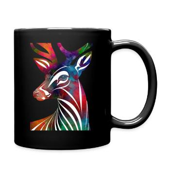 Colorful abstract deer - Full Colour Mug - black - Right