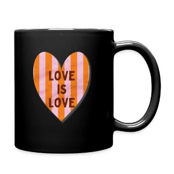 Love Is Love Heart Stripes - Full Colour Mug - black - Right