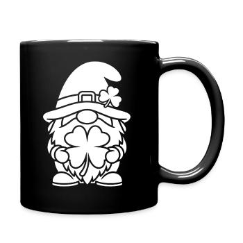 Lucky Dwarf with Shamrock - Full Colour Mug - black - Right