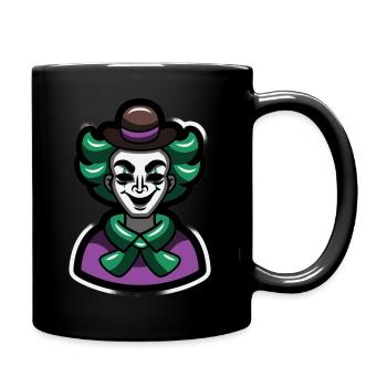 Green Clown Mime Cartoon Portrait - Full Colour Mug - black - Right