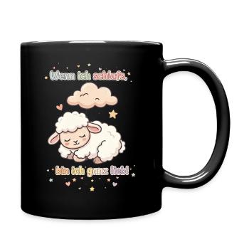 Baby schläft - Tasse einfarbig - Schwarz - Rechts