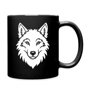 Wolf Head Art naturel élégant en nature sauvage - Mug uni - noir - Droite