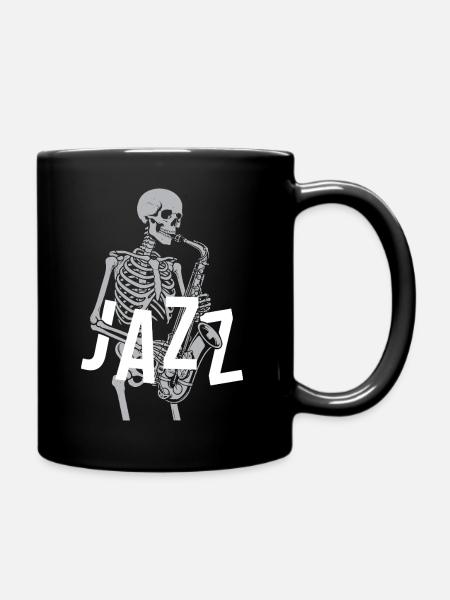 Skelett-Jazz-Saxophonist - Tasse einfarbig - Schwarz