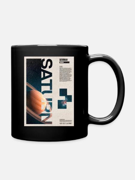 Saturn-Orbit-Poster - Tasse einfarbig - Schwarz
